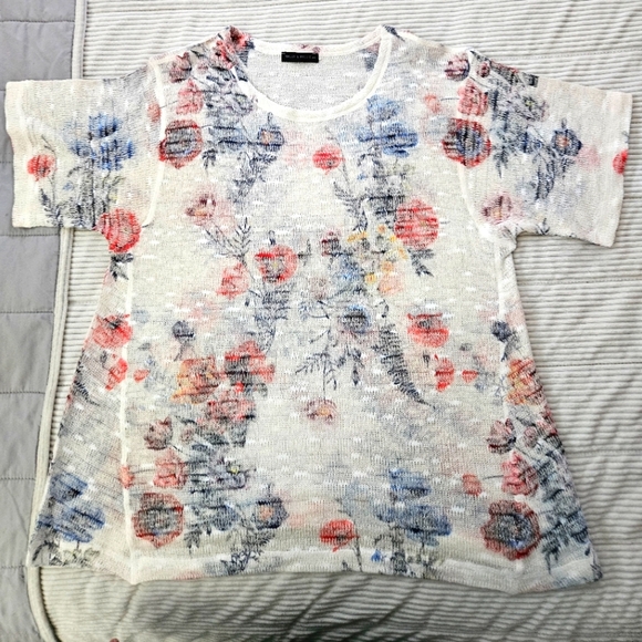 Nally & Millie Floral Print Short Sleeve Top - Picture 1 of 5